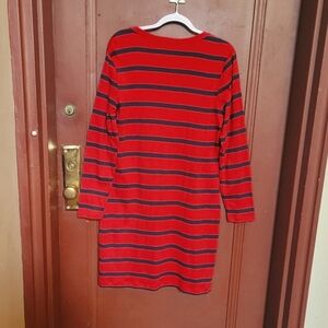 Tommy Hilfiger Women's Red/Black Stripe Longsleeve Polo Dress Size XXL